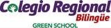 Colegio Regional Bilingue Green School logo with purple text and green tree icon